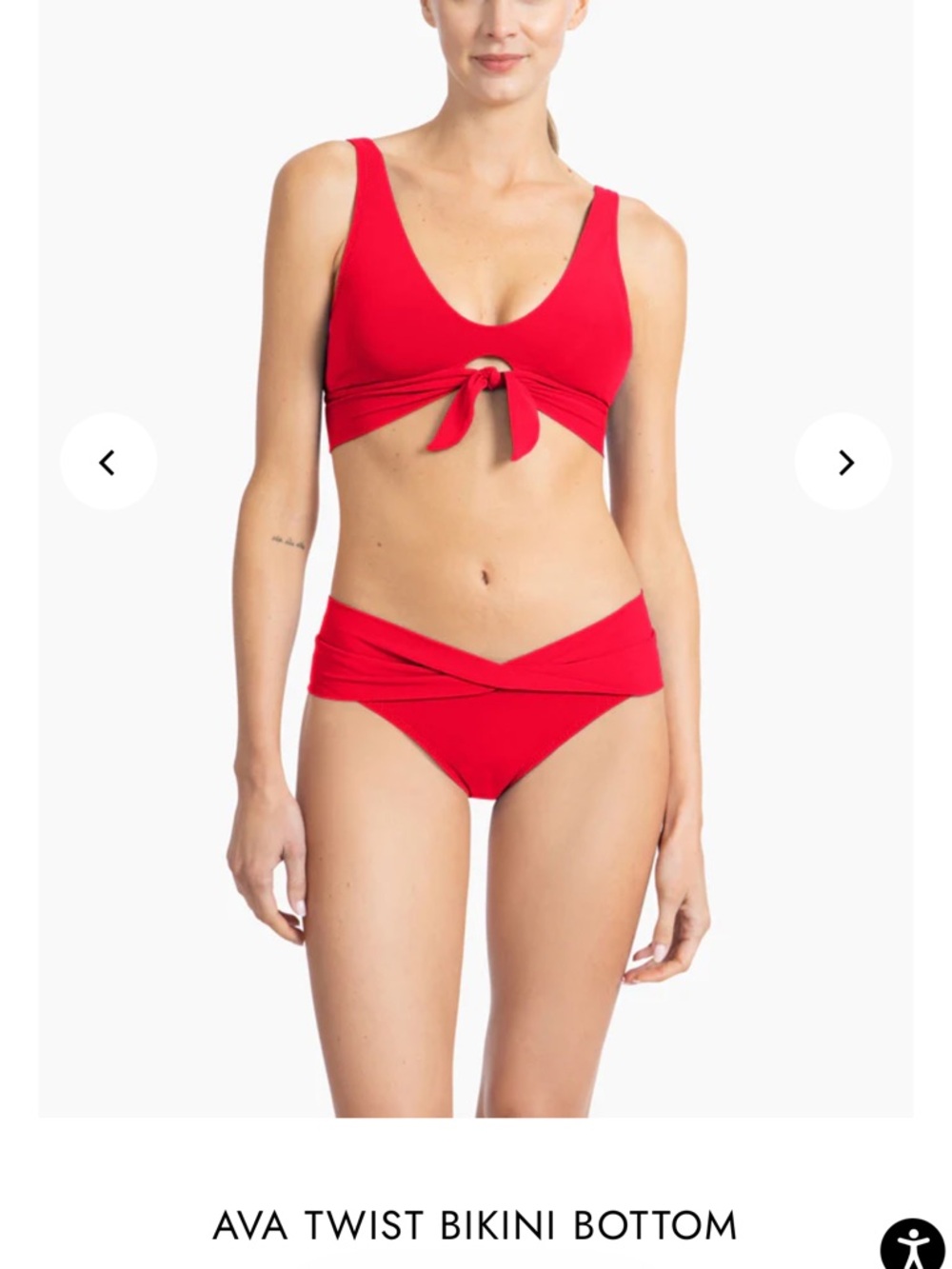 Robin Piccone Red Twist Bikini bottoms